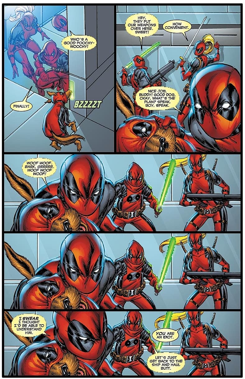 Deadpool fails to get through to Dogpool in Deadpool Corps Vol. 1 #5 (2010), Marvel Comics