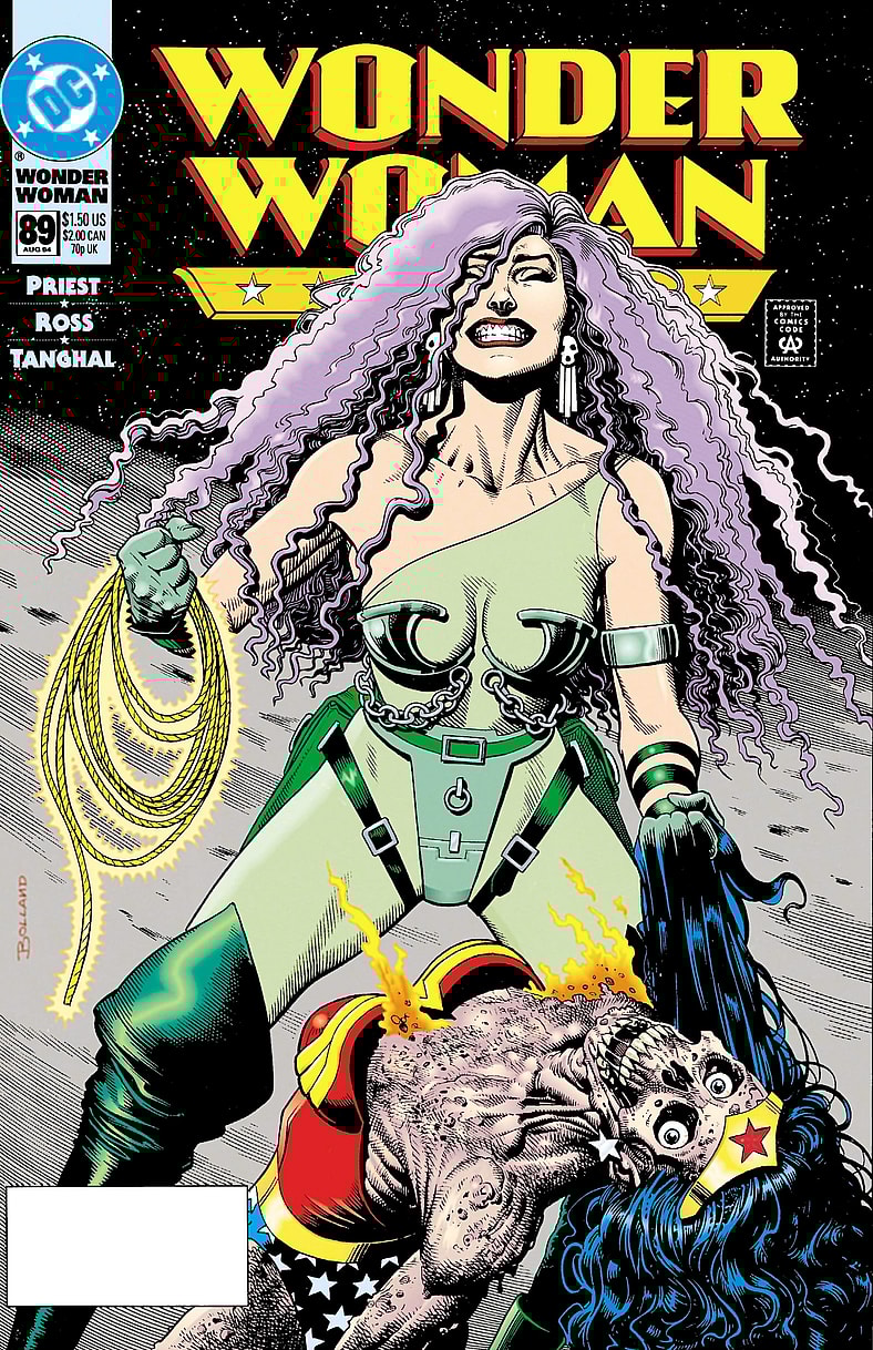The immortal witch Circe claims her price in Brian Bolland's cover to Wonder Woman Vol.2 Issue #89 "Home" (1994), DC Comics
