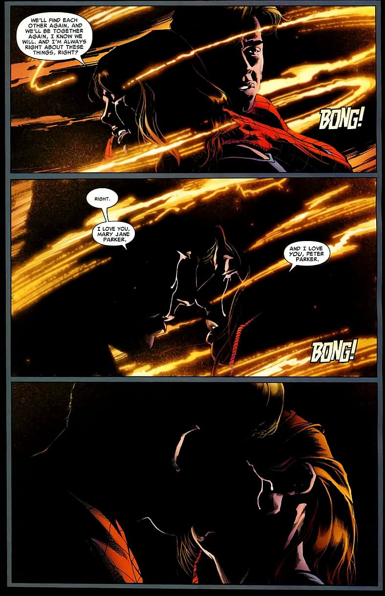 Peter Parker and Mary-Jane say good-bye in Amazing Spider-Man Vol. 1 #545 (2007), Marvel Comics