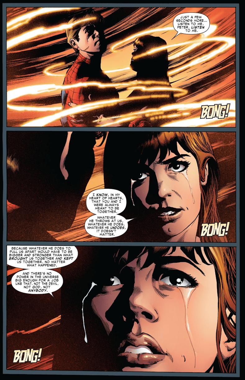 Mary-Jane gives Peter Parker courage to face the devil in Amazing Spider-Man Vol. 1 #545 "One More