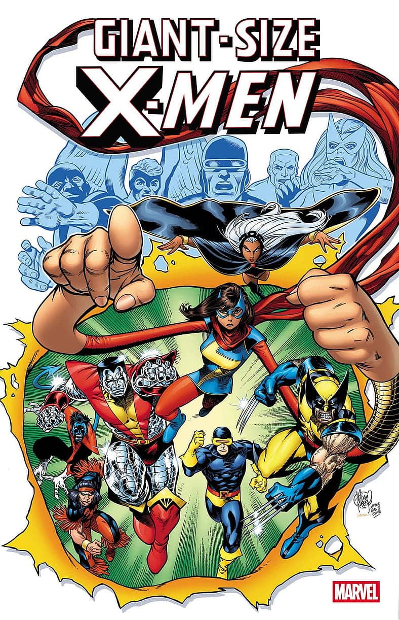 Uncanny X-Men and new friend rush to save original team on Adam Kubert cover to Giant-Size X-Men