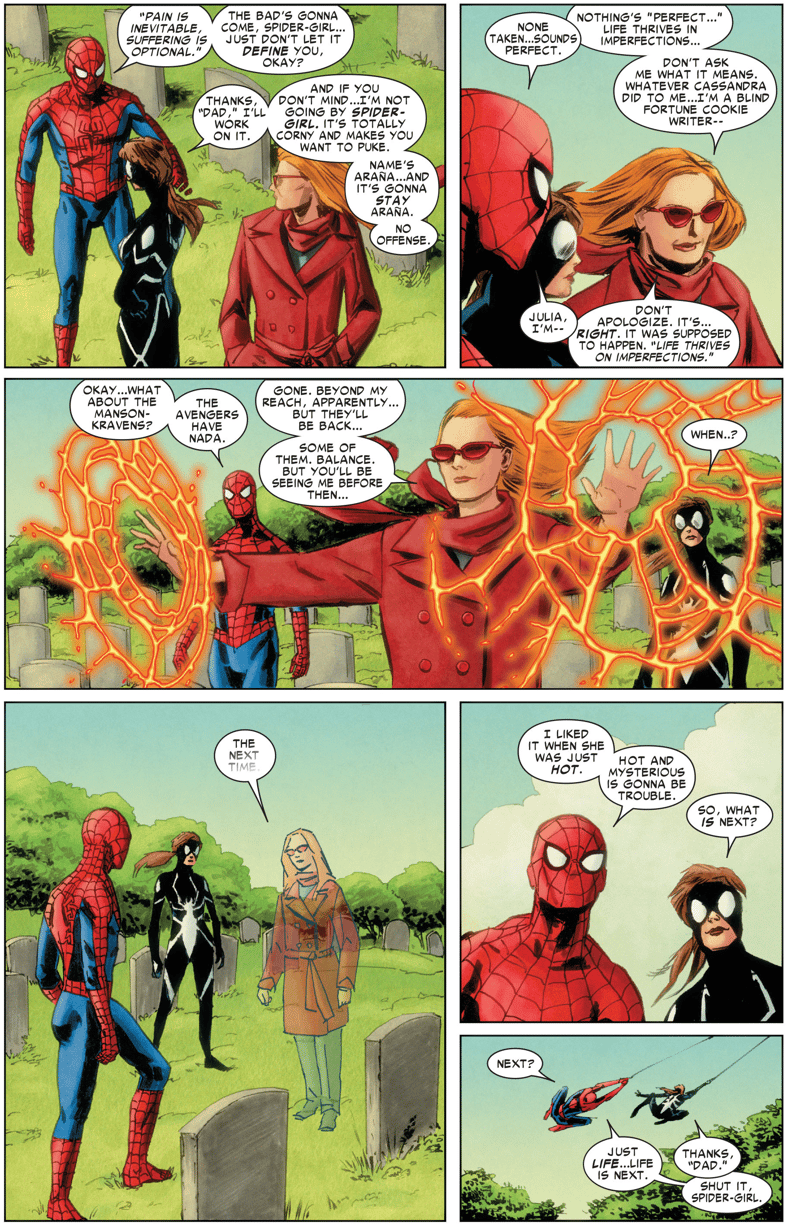 Comic page showing why Spider-Man is needed for supporting cast in Amazing Spider-Man #637 (2010)