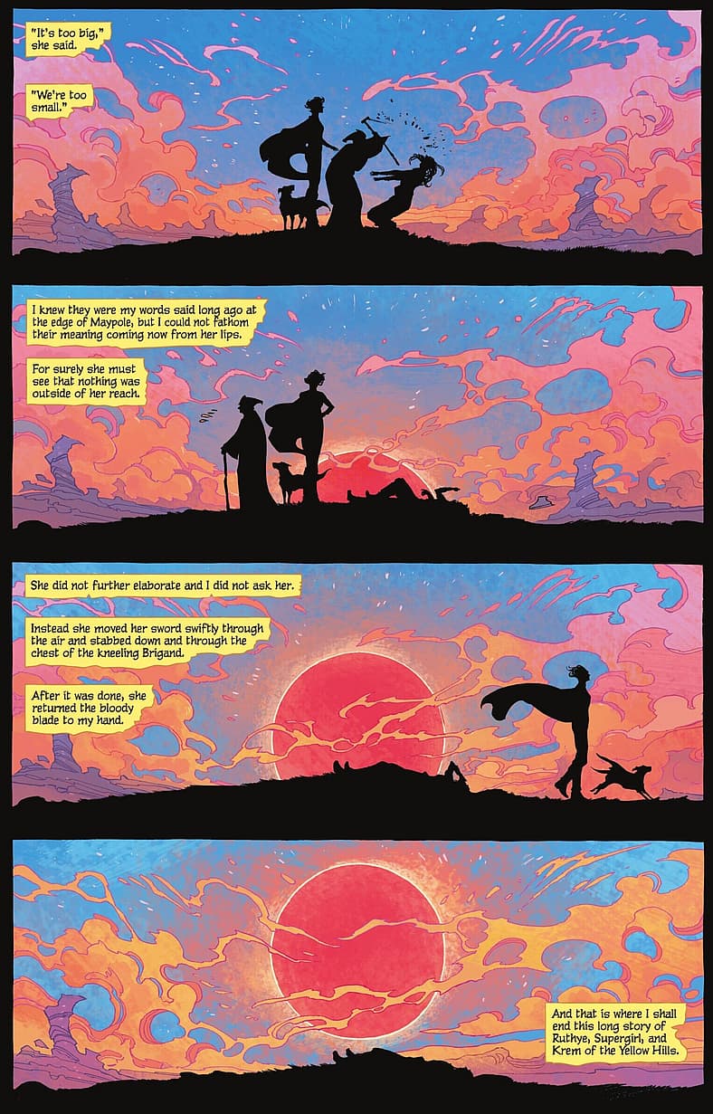 Supergirl watches Ruthye take revenge on Krem of Yellow Hills in Supergirl: Woman of Tomorrow Vol