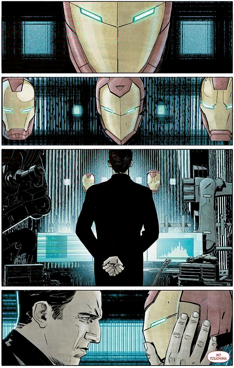 Victor von Doom looks to take on a new set of armor in Infamous Iron Man Vol. 1 #1 (2017), Marvel Comics. Words by Brian Michael Bendis, art by Alex Maleev, Matt Hollingsworth, and Clayton Cowles.
