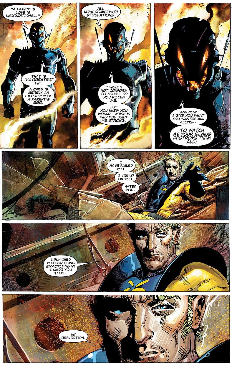 Hank Pym reaches out physically and emotionally to Ultron in Avengers: Rage of Ultron Vol. 1 #1