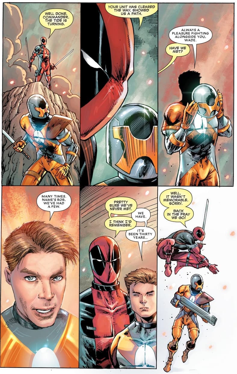 Major X finally reveals his identity in Deadpool Team-Up Vol. 3 #5 (2025), Marvel Comics. Words by Rob Liefeld, art by Rob Liefeld, Juan Manuel Rodriguez, and Joe Sabino.