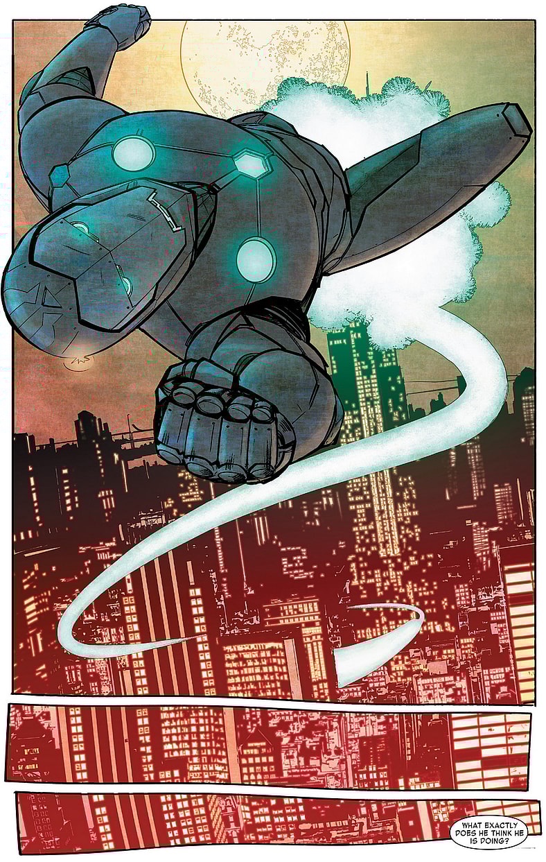 Victor von Doom deems himself the new Armored Avenger in Infamous Iron Man Vol. 1 #1 (2017), Marvel Comics. Words by Brian Michael Bendis, art by Alex Maleev, Matt Hollingsworth, and Clayton Cowles.