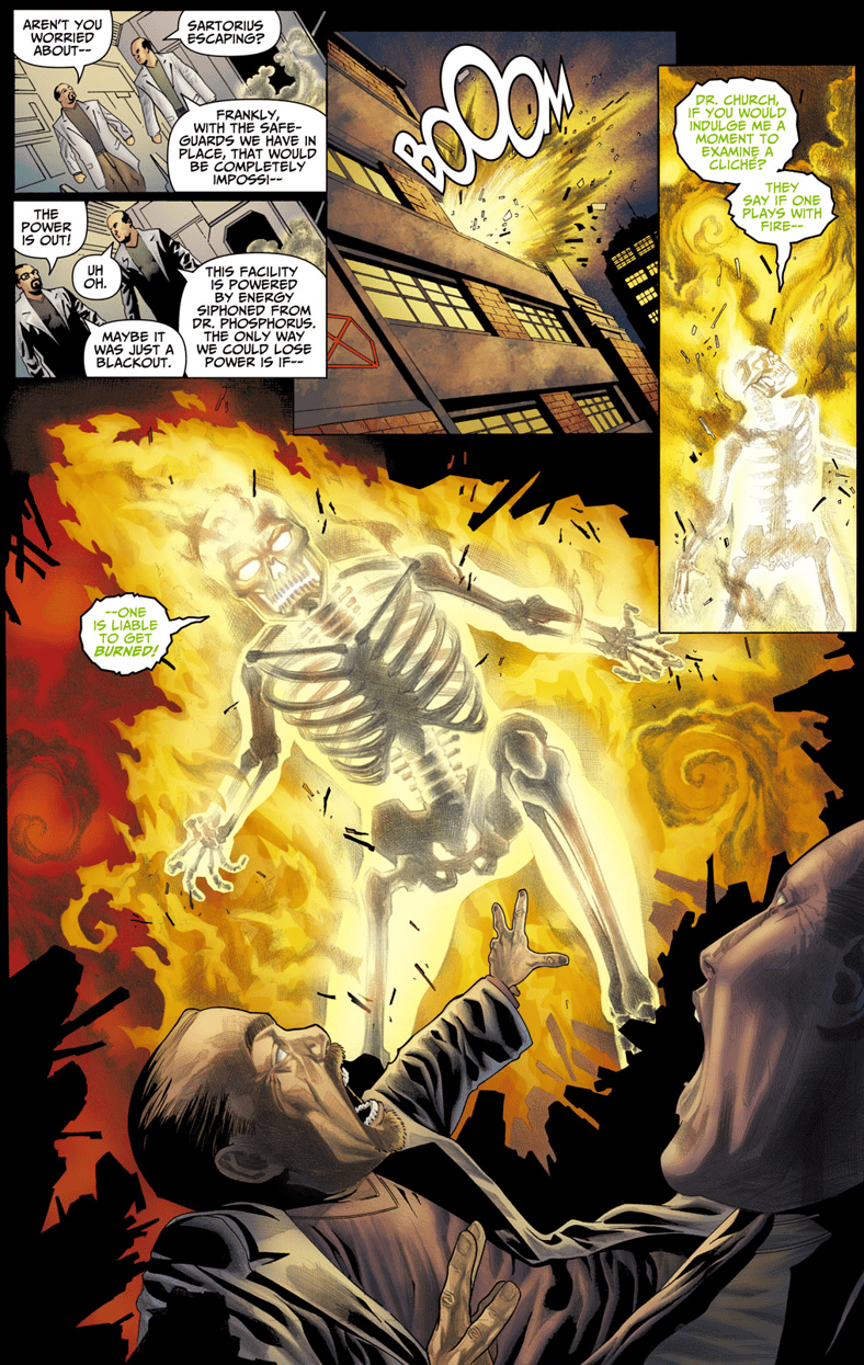 Doctor Phosphorous makes his escape in Detective Comics Vol. 1 #825 (2007), DC