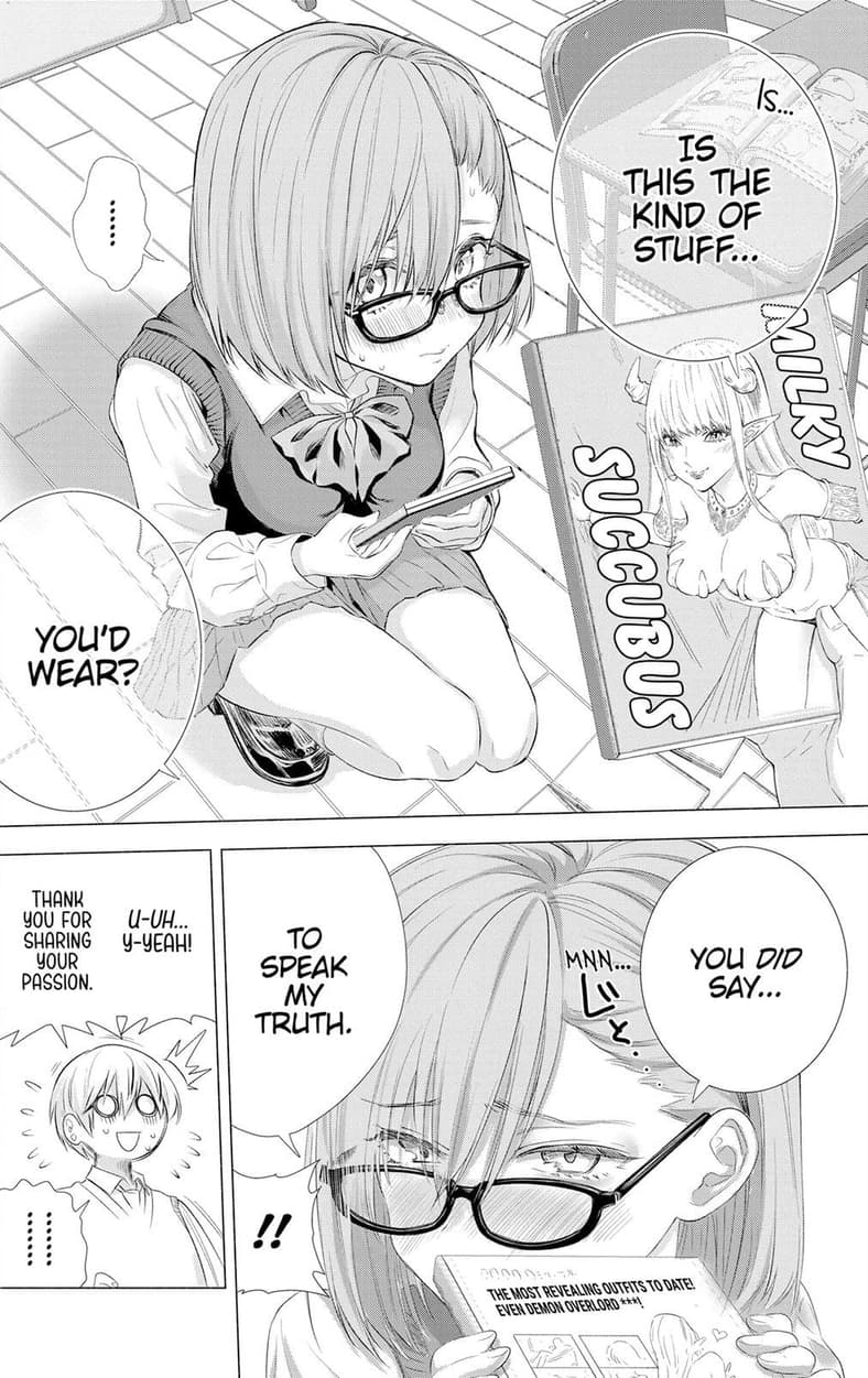 Masamune Okumura asks Lilysa Amano about cosplay interests in 2.5 Dimensional Seduction Chapter 1
