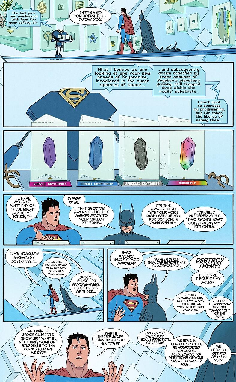 Superman and Batman review Kryptonite variants in Superman: The Kryptonite Spectrum Vol. 1 #4