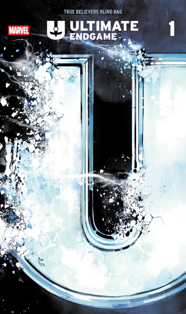 The outer polybag set to encase the 'True Believers Blind Bad' editions of Ultimate Endgame Vol. 1 #1 (2025), Marvel Comics