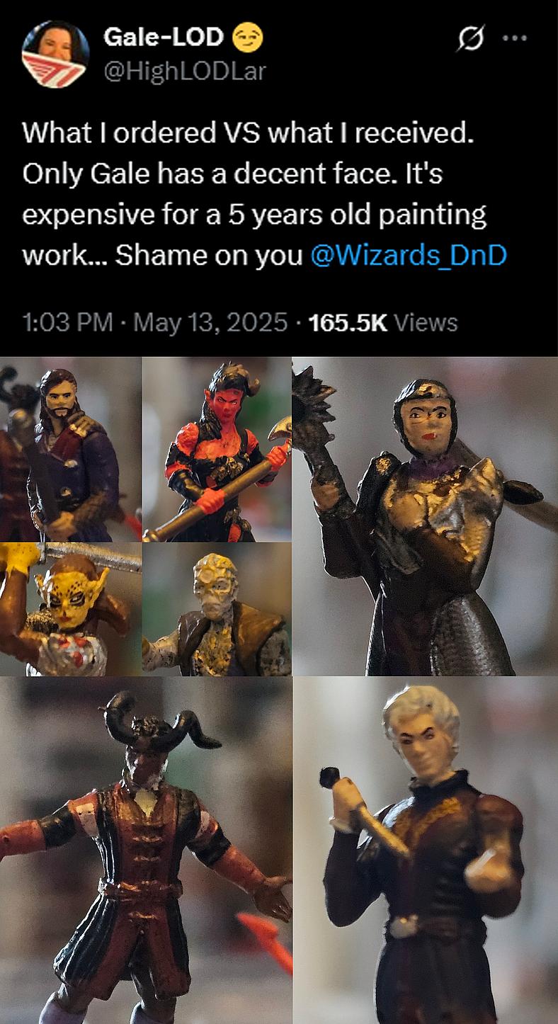 Players baffled by poor quality WizKids Baldur's Gate 3 Dungeons & Dragons miniatures