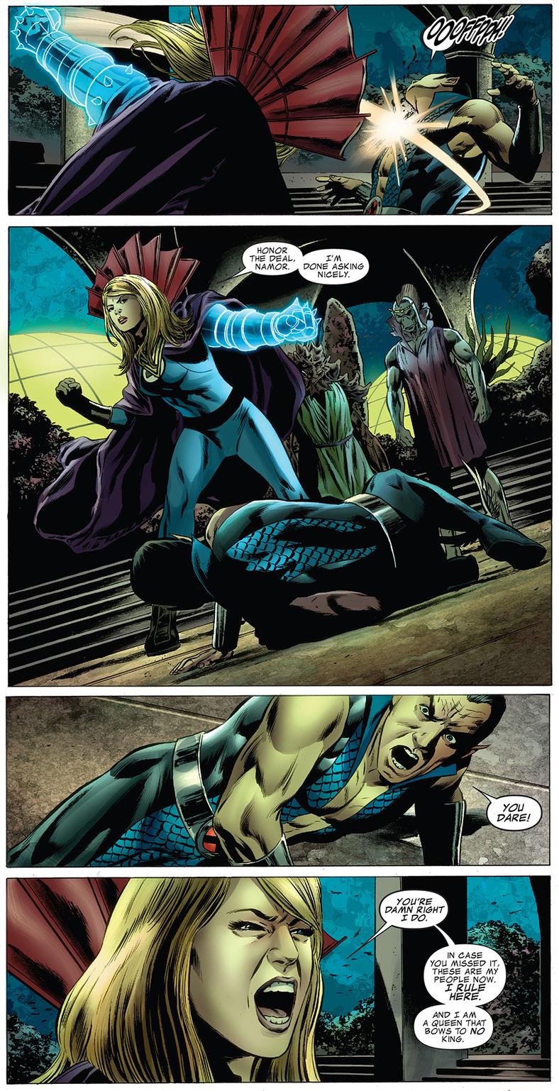The Invisible Woman refuses to let Namor's ego delay Atlantis' reunification in  Fantastic Four Vol. 1 #600 "Forever" (2011), Marvel Comics. WOrds by Jonathan Hickman, art by Steve Epting, Rick Magyar, Paul Mounts, and Clayton Cowles.