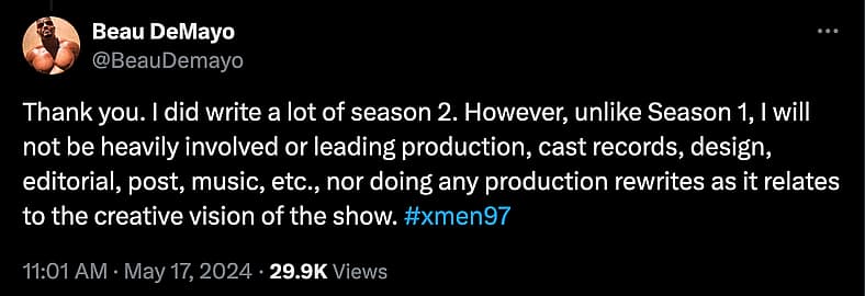 Beau DeMayo claims Disney stripped him of X-Men '97 Season 2 credits for Pride fan art