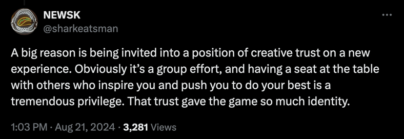 'Concord' lead designer Joe Weisnewski reveals the game has been in development for eight years.