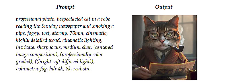 An example prompt and AI generated image in Copyright and Artificial Intelligence, Part 2: Copyrightability (2025), United States Copyright Office