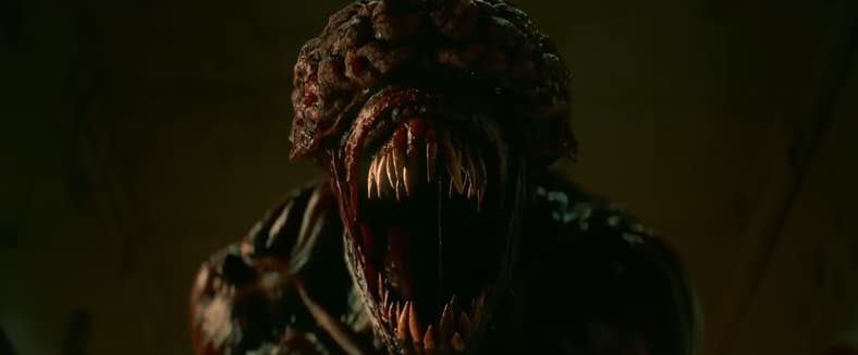 A Licker roars in Resident Evil: Welcome to Raccoon City (2021), Sony Pictures Entertainment