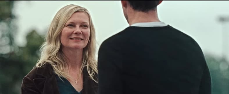 Kirsten Dunst is looking for a date with Channing Tatum and Peter doesn't know in Roofman (2025), Paramount Pictures