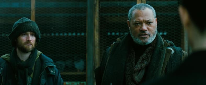 The Bowery King (Laurence Fishburne) tells The Adjudicator (Asia Kate Dillon) to shove off in John Wick: Chapter 3 – Parabellum (2019)