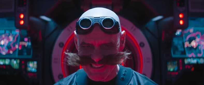 Dr. Robotnik (Jim Carrey) is back after a haircut in Sonic the Hedgehog 3 (2024), Paramount Pictures