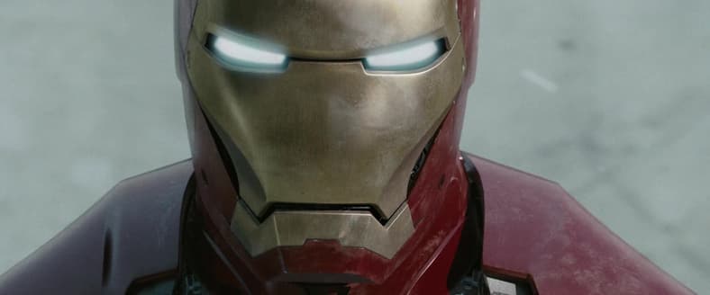 Iron Man (Robert Downey Jr.) is determined to destroy his own weapons in Iron Man (2008), Marvel Studios