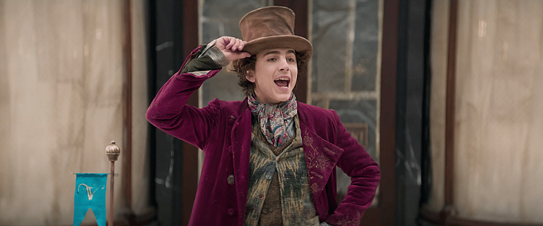 Willy Wonka introduces himself to the world in Wonka (2023), Warner Bros. Pictures