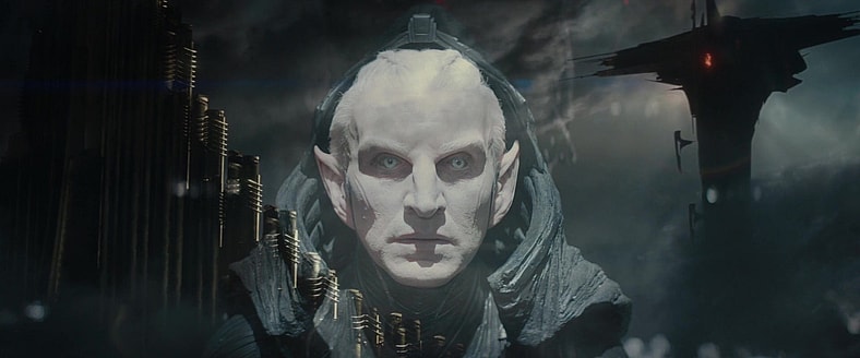 Malekith (Christopher Eccleston) prepares to attack Earth in Thor: The Dark World (2015), Marvel Entertainment