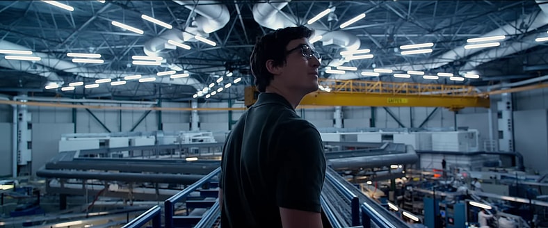 Reed (Miles Teller) likes his new workspace in Fantastic Four (2015), 20th Century Studios
