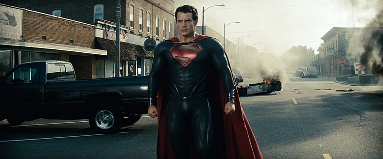 Superman (Henry Cavill) prepares to fight Faora-Ul (Antje Traue) and Nam-Ek (Michael Justus) in Man of Steel (2013), Warner Bros. Superman (Brandon Routh) makes his triumphant return in Superman Returns (2006), Warner Bros. Pictures
