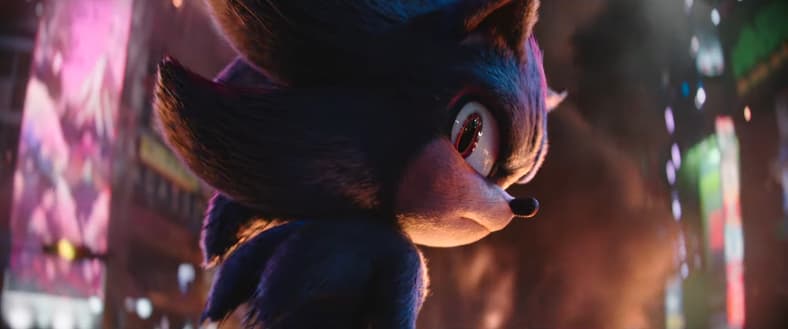 Shadow (Keanu Reeves) looks in disgust in Sonic the Hedgehog 3 (2024), Paramount Pictures