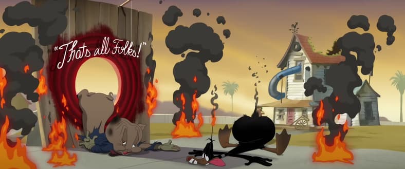 Porky and Daffy (both Eric Bauza) are cooked as influencers in The Day the Earth Blew Up: A Looney Tunes Movie (2024), Warner Bros. Animation