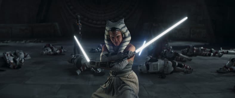 Sabine Wren, Ahsoka Tano, Ezra Bridger with Night Troopers in Lucasfilm's STAR WARS: AHSOKA