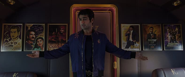 Kingo (Kumail Nanjiani) recounts Bollywood acting history in Eternals (2021), Marvel