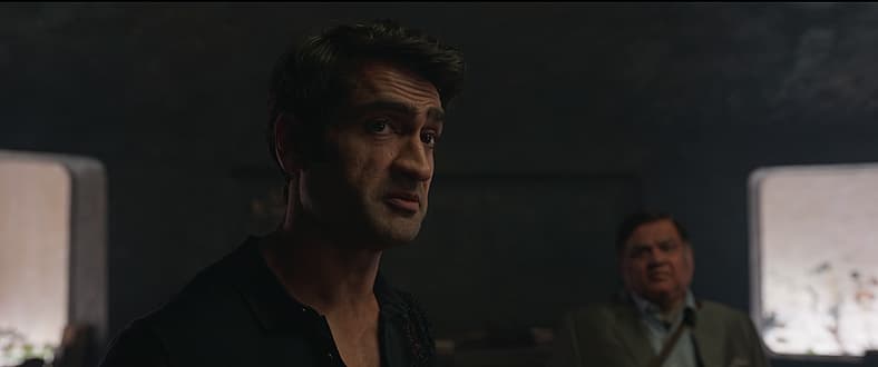 Kingo (Kumail Nanjiani) chooses neutrality in Eternals' fight in Eternals (2021), Marvel
