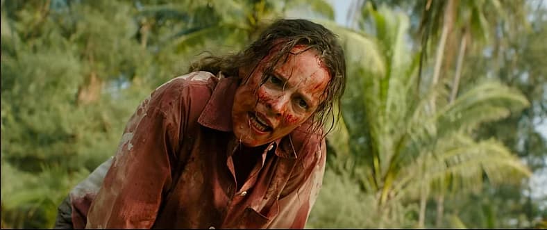 Linda (Rachel McAdams) takes up boar-hunting in Send Help (2026), 20th Century Studios