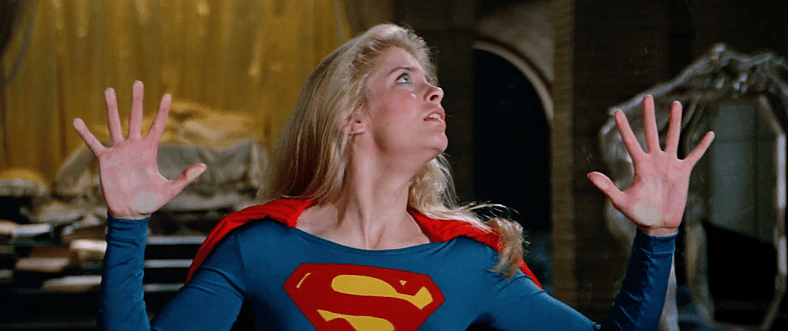 Kara (Helen Slater) learns about boundaries in Supergirl (1984), Warner Bros. Pictures