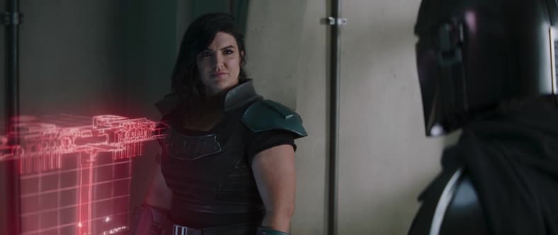 Cara Dune (Gina Carano) agrees to help Din Djarin (Pedro Pascal), The Mandalorian S2E4 (2020)