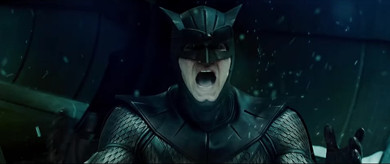 Nite Owl screams at Rorschach's death in Watchmen (2009), Warner Bros. Pictures