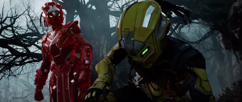 Sektor (Erika Ishii) and Cyrax (Enuka Okuma) spar in brutal fashion in Mortal Kombat 1 (2023), Warner Bros. Games