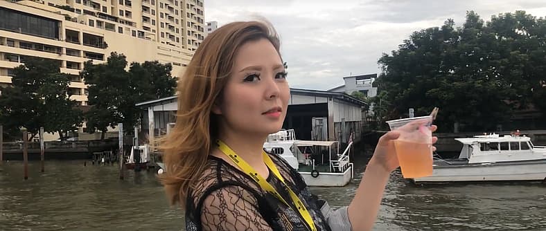 Kwan Cherry Lai poses on a boat trip in Ken Lai | 4th ASEAN Young Entrepreneurs Carnival &