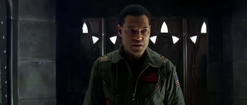 Laurence Fishburne is wishing he stayed in the matrix in Event Horizon (1997) Paramount Pictures 
