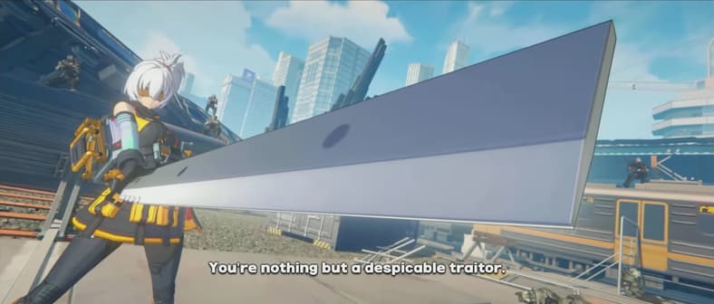 Soldier 11 (Fujī Yukiyo) demeans the rebels in Zenless Zone Zero (2024), HoYoverse