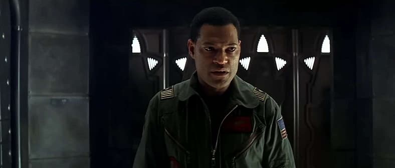 Laurence Fishburne is wishing he stayed in the matrix in Event Horizon (1997) Paramount Pictures