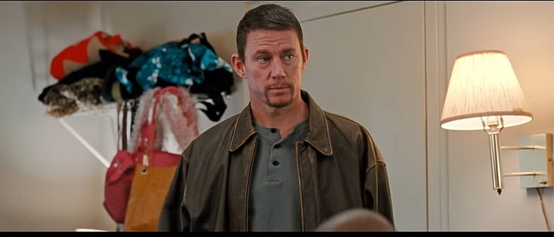 Channing Tatum stands and delivers, if not in that order, in Roofman (2025), Paramount Pictures 