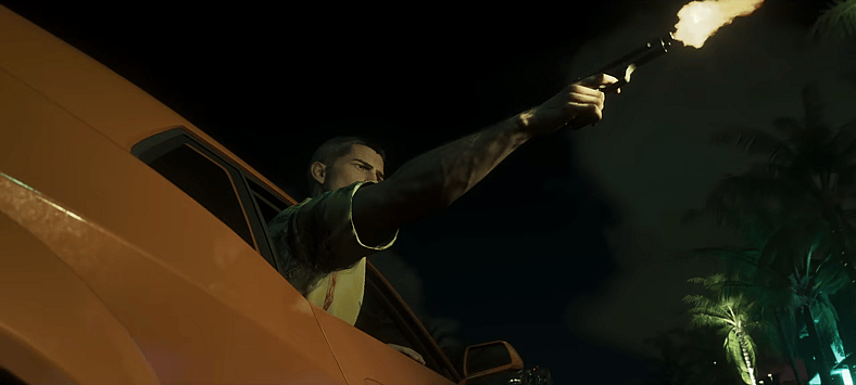 Jason (TBA) shoots his way out of a tight situation in Grand Theft Auto VI (2026), Rockstar Games