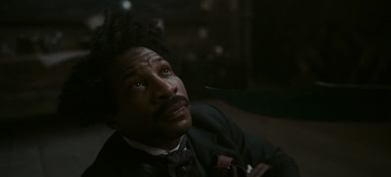 Victor Timely (Jonathan Majors) at mercy of Sylvie's (Sophia Di Martino) blade in Loki S2E3 "1893"