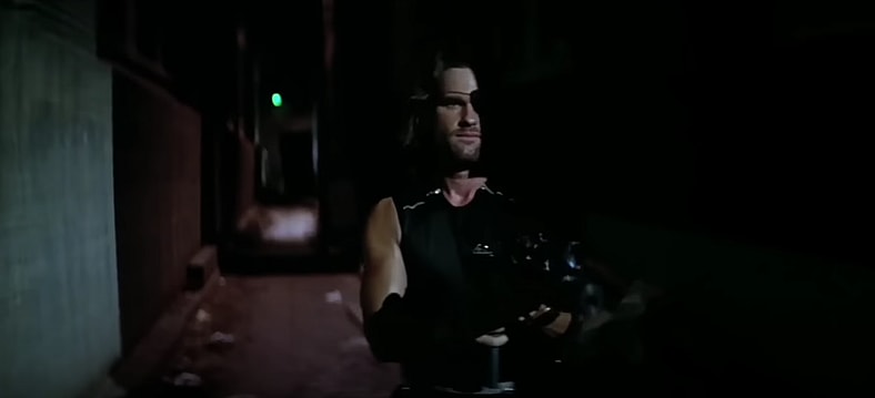 Kurt Russell as Snake Plisken in Escape from New York (1981), AVCO Embassy