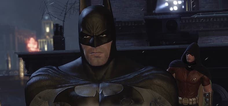 Batman (Kevin Conroy) tells Robin (Troy Baker) to focus on Gotham City in Batman: Arkham City