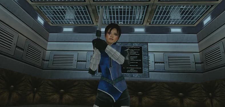 Joanna Dark (Eveline Fischer) is ready for action in Perfect Dark (2010), Microsoft Game Studios