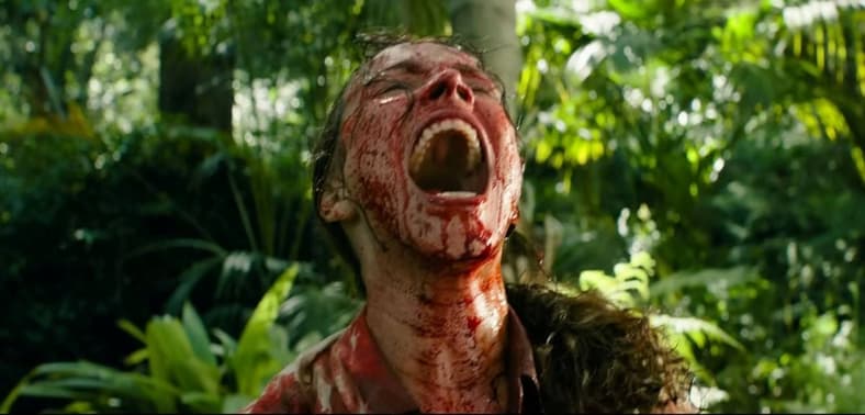 Linda Liddle (Rachel McAdams) screams bloody murder in Send Help (2026), 20th Century Studios